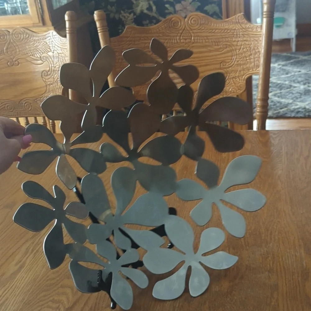 Vintage IKEA Stockholm Floral Metal Daisy Monika Mulder Design Fruit Basket